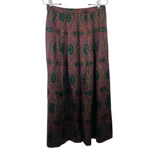 BEAUTIFUL Vtg Austin Hill Paisley/Horse Print Skirt High Waist Pleated Midi-10